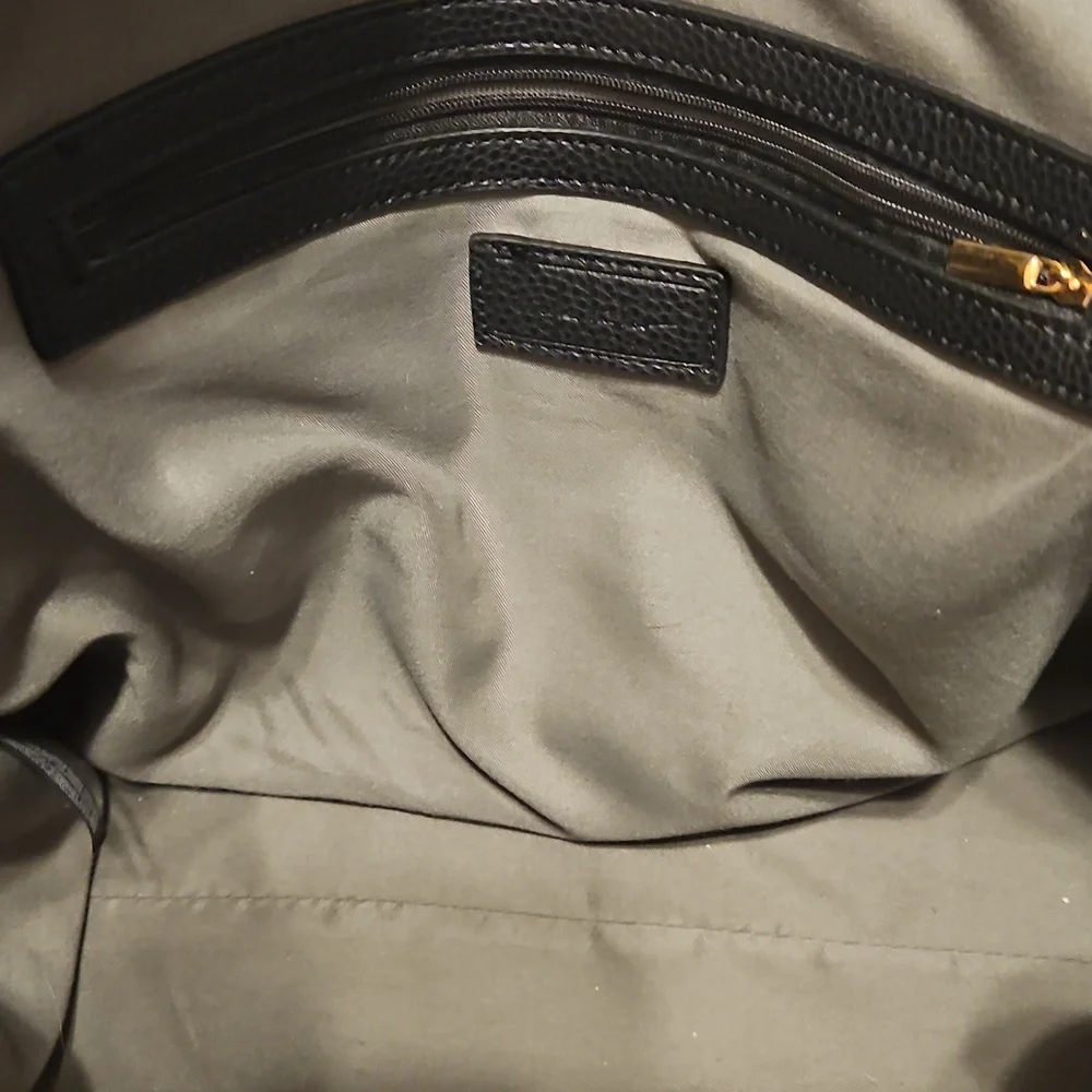 XtraLARGE NICOLE MILLER BLACK & GOLD PEBBLED DIAPER/MESSENGER/TRAVEL/DUFFLE BAG.